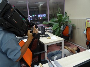 A midday nap is a tradition in Vietnamese offices, even VTV.