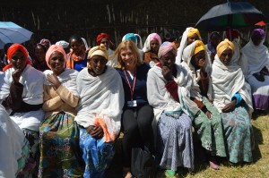 With women from the "volunteer army" spreading the birth control message in rural Ethiopia. Photo courtesy Linda Roth.